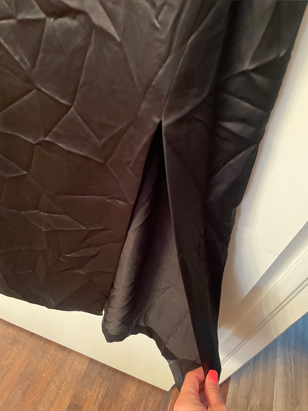 🆕NWT ZARA Black Corset Satin Formal Dress with Slit and Spaghetti Straps size XL - Picture 15 of 15